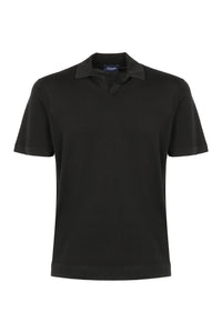 Knitted cotton polo shirt